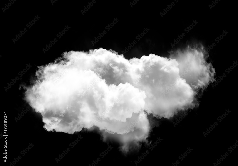 Single cloud isolated over black background Single cloud isolated over black background