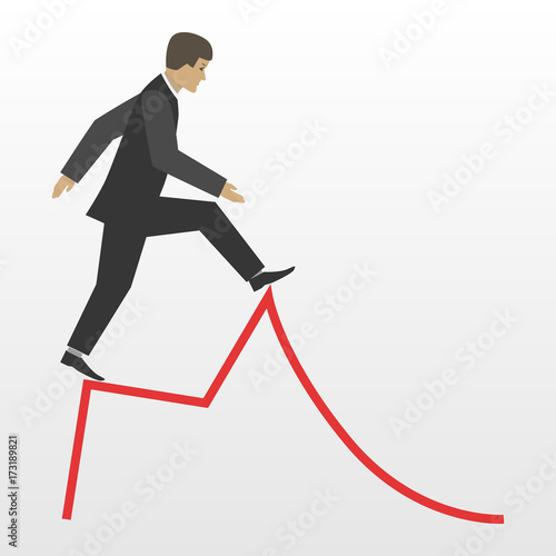 Business risk vector flat concept illustration
