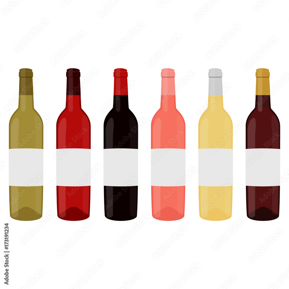 Wine bottles vector