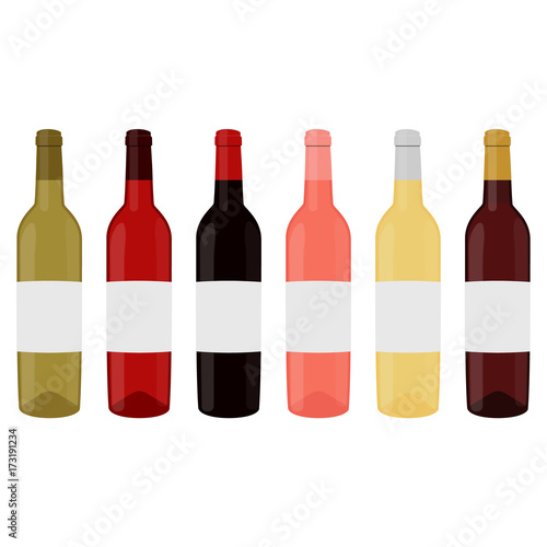 Wine bottles vector