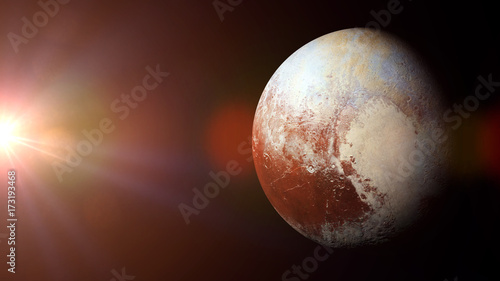 Fototapeta Naklejka Na Ścianę i Meble -  dwarf planet Pluto and the Sun