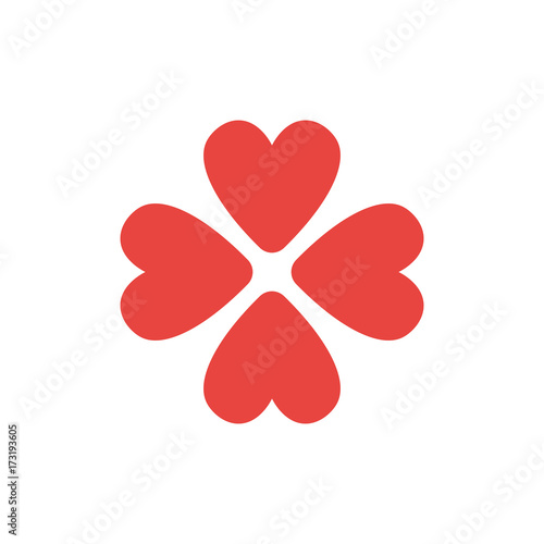Obraz na plátně Flat design style vector concept of rotated four hearts