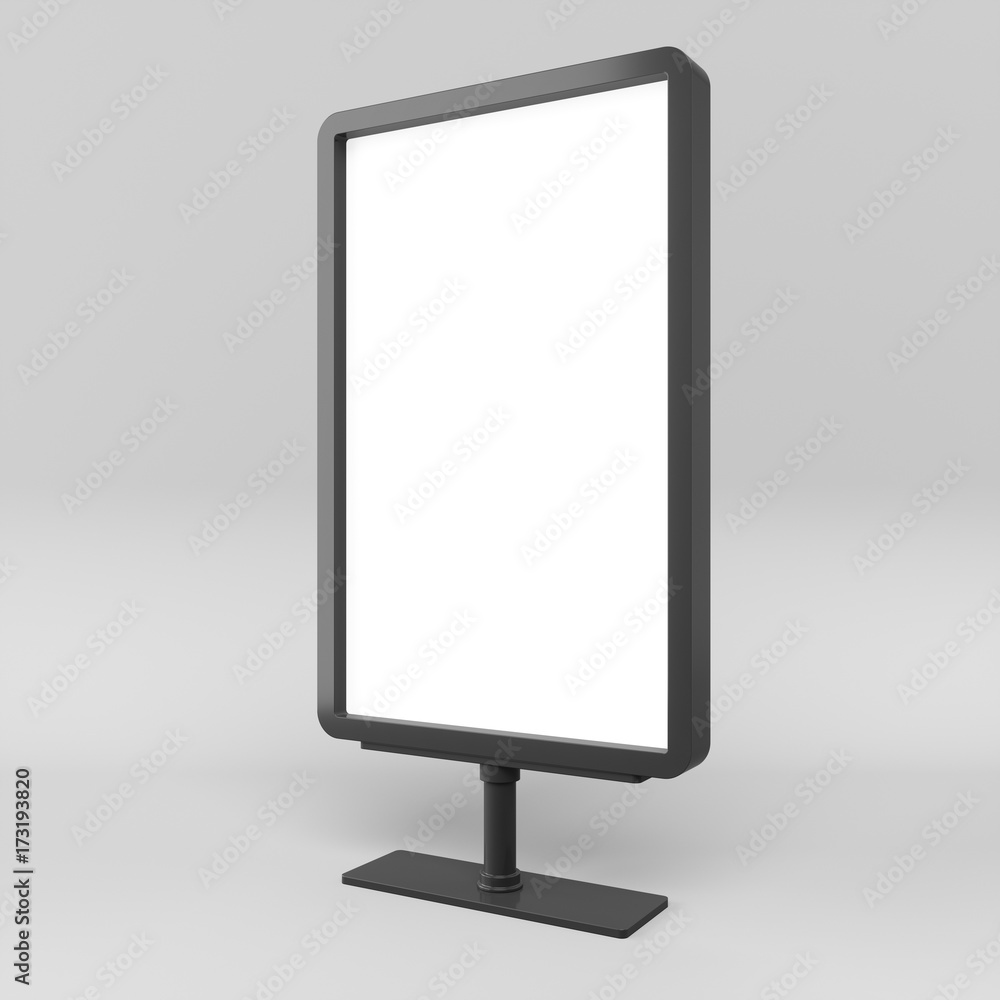 3D rendering Outdoor Advertising Stand Display Lightbox Isolated 3D rendering Outdoor Advertising Stand Display Lightbox Isolated