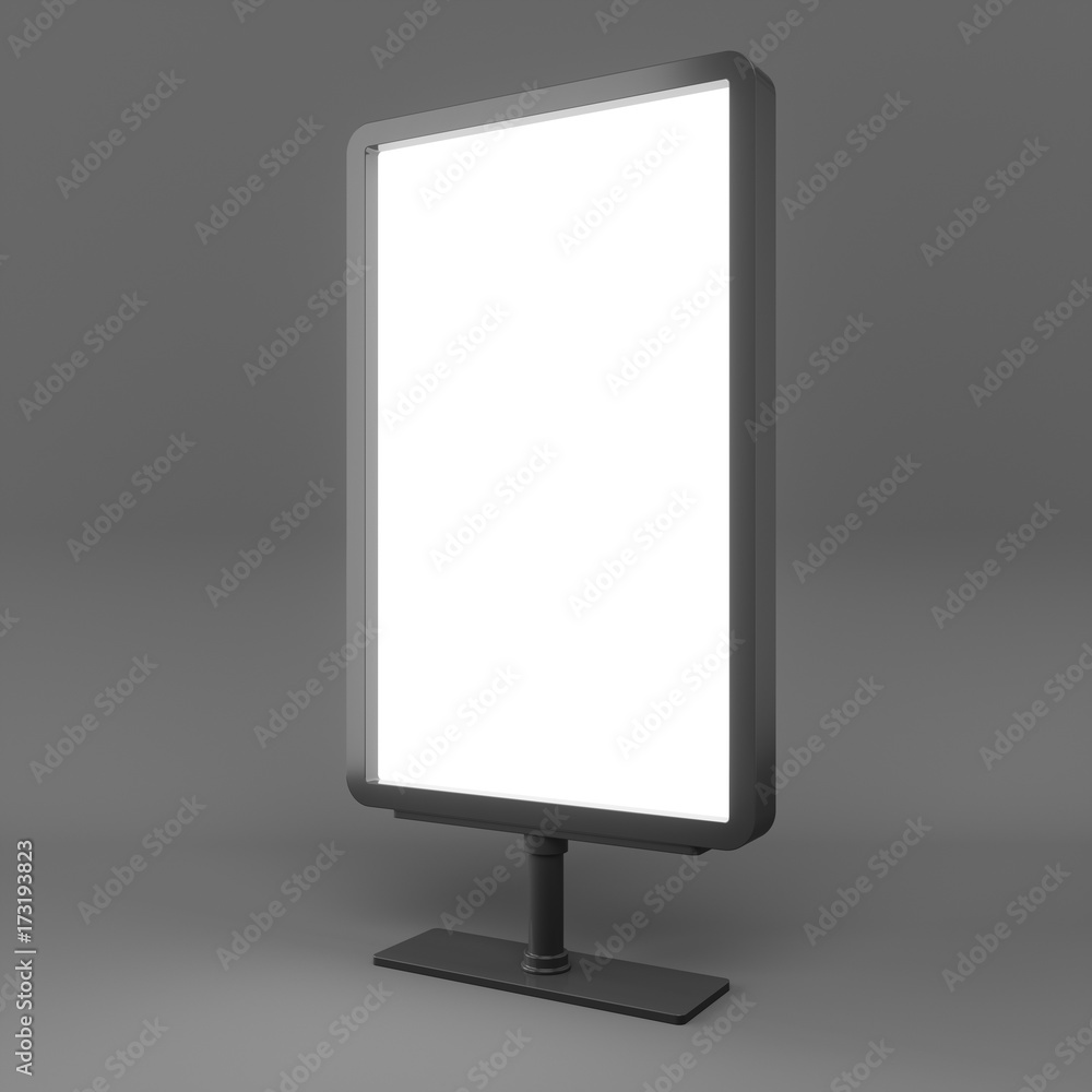 3D rendering Outdoor Advertising Stand Display Lightbox Isolated 3D rendering Outdoor Advertising Stand Display Lightbox Isolated