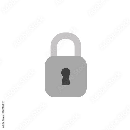 Flat design style vector of closed padlock