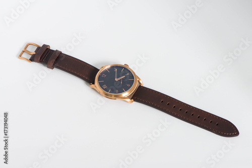 luxurious hand watch on the white screen isolated
