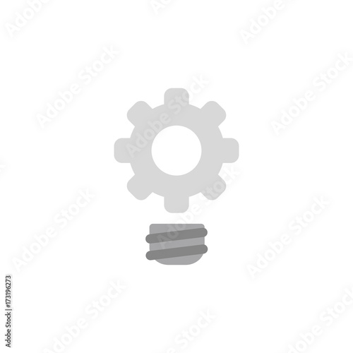 Flat design style vector concept of gear light bulb