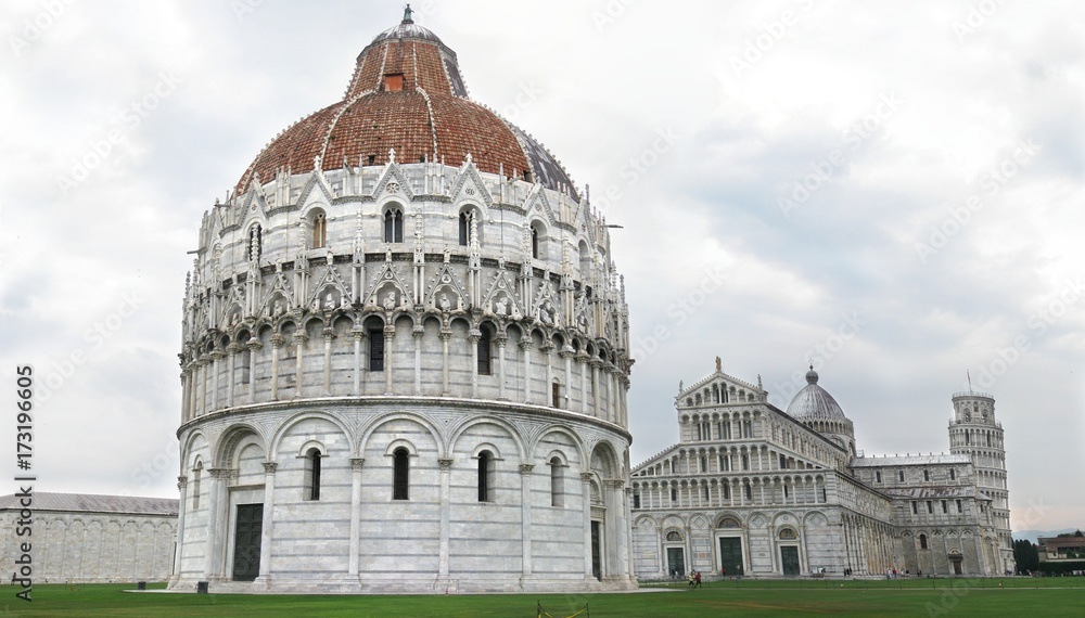 Landmark architecture of Pisa, Italy.