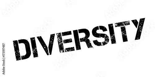 Diversity rubber stamp. Grunge design with dust scratches. Effects can be easily removed for a clean, crisp look. Color is easily changed.