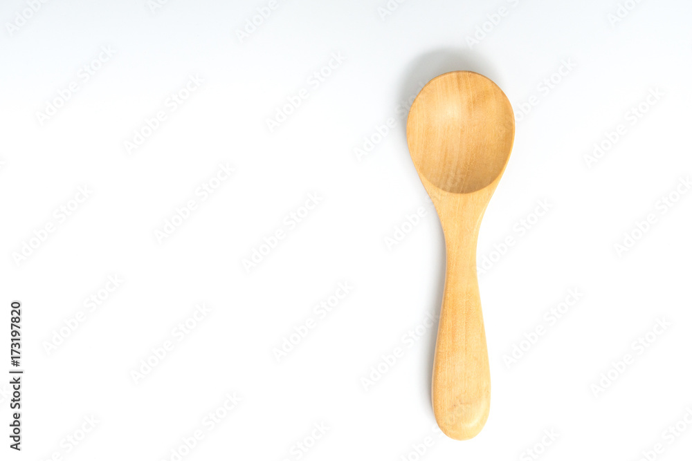 Wooden spoon on the white screen isolated Wooden spoon on the white screen isolated