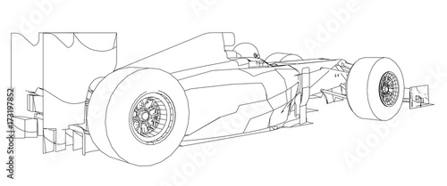 Electric Powered Forklift. Concept car transport. Vector created of 3d.