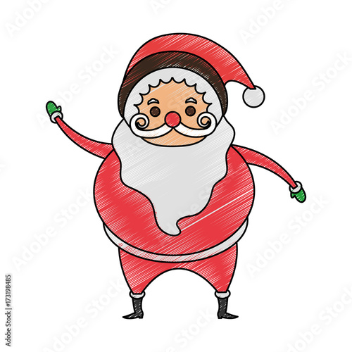 santa claus holding gift box christmas related icon image vector illustration design