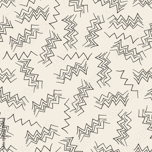 seamless monochrome hand drawn moutain pattern background