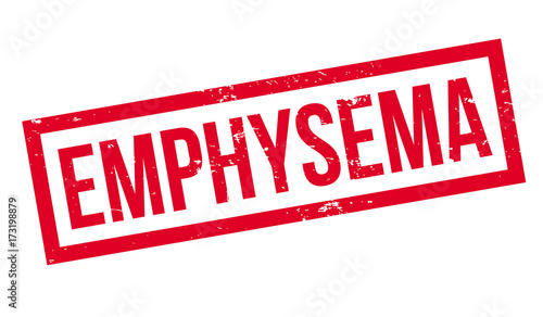 Emphysema rubber stamp. Grunge design with dust scratches. Effects can be easily removed for a clean, crisp look. Color is easily changed.