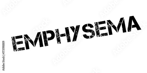 Emphysema rubber stamp. Grunge design with dust scratches. Effects can be easily removed for a clean, crisp look. Color is easily changed.