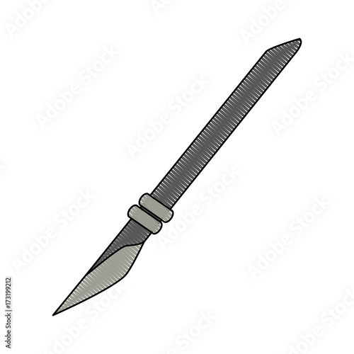 Paper scalpel tool icon vector illustration graphic design