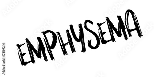 Emphysema rubber stamp. Grunge design with dust scratches. Effects can be easily removed for a clean, crisp look. Color is easily changed.