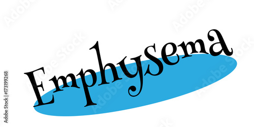 Emphysema rubber stamp. Grunge design with dust scratches. Effects can be easily removed for a clean, crisp look. Color is easily changed.