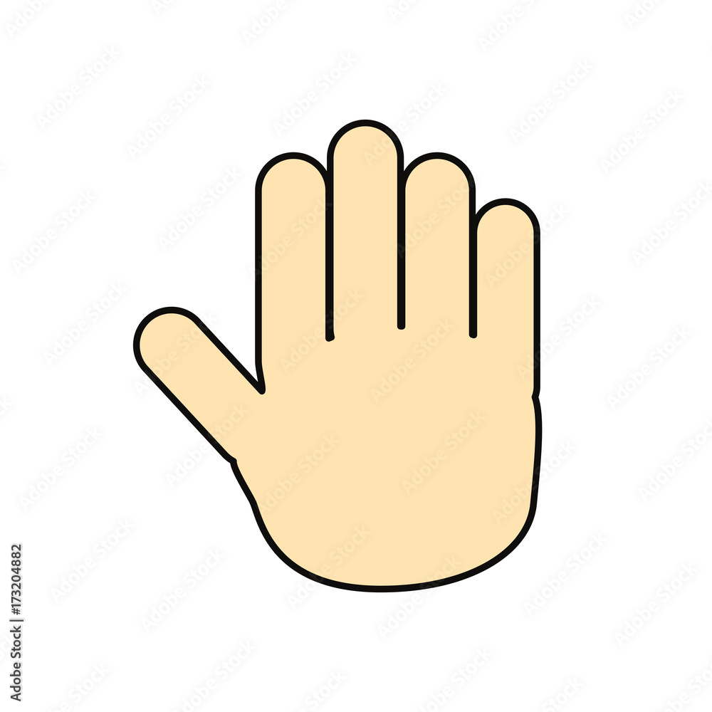 Fototapeta premium human hand icon over white background vector illustration