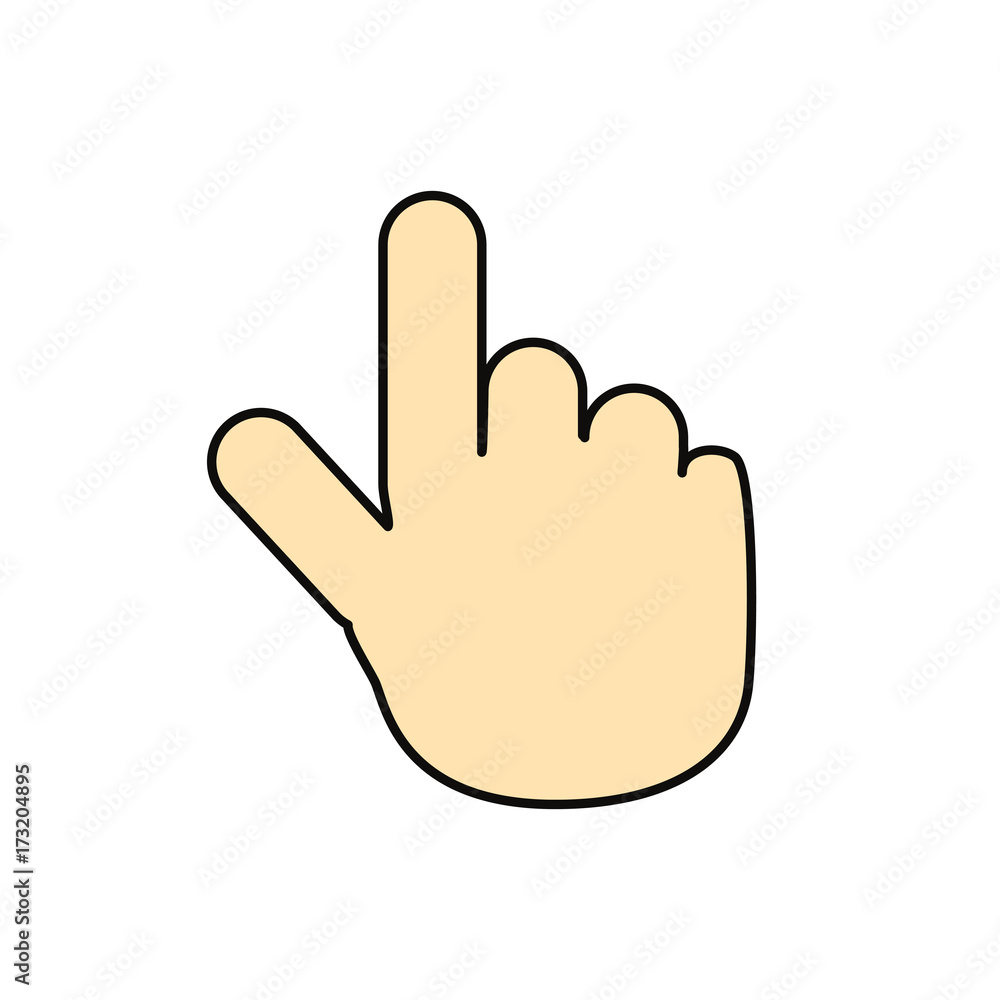 human hand icon over white background vector illustration human hand icon over white background vector illustration