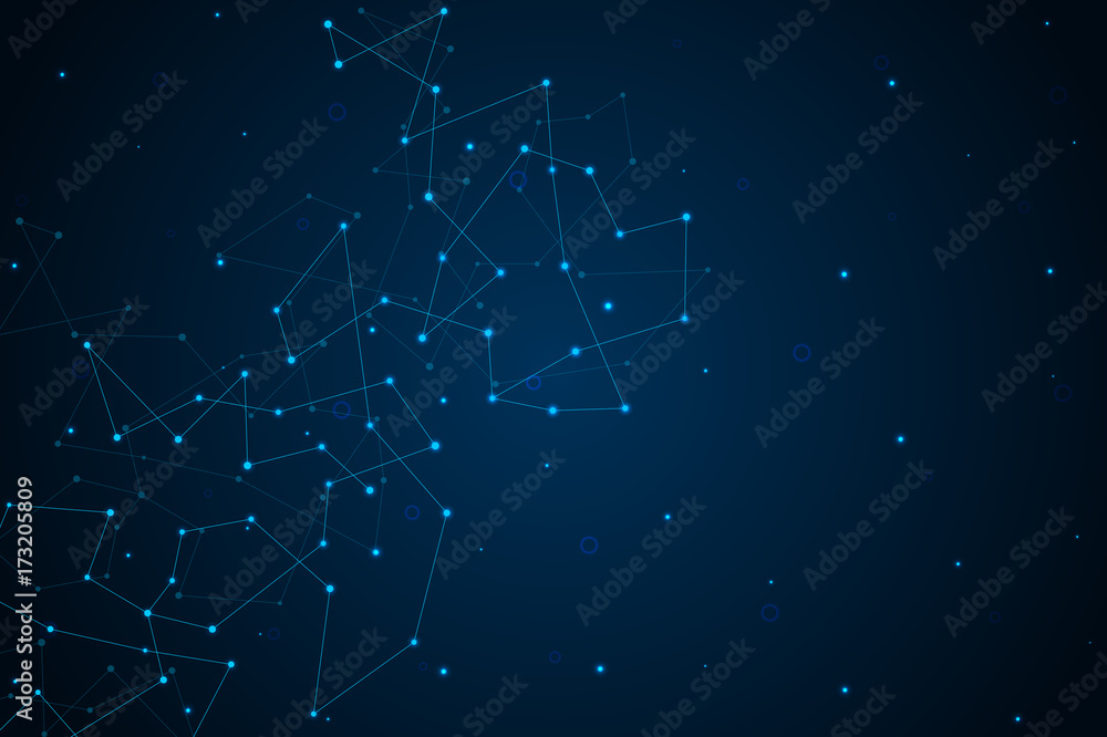 Structure of molecular particles and atom, polygonal abstract background, technology and science concept, illustration. Structure of molecular particles and atom, polygonal abstract background, technology and science concept, illustration.