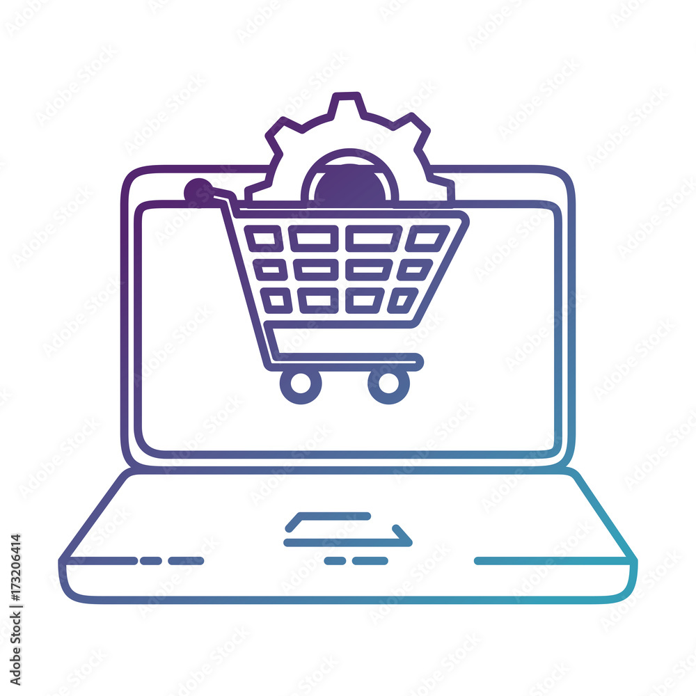 laptop computer with cart shopping laptop computer with cart shopping