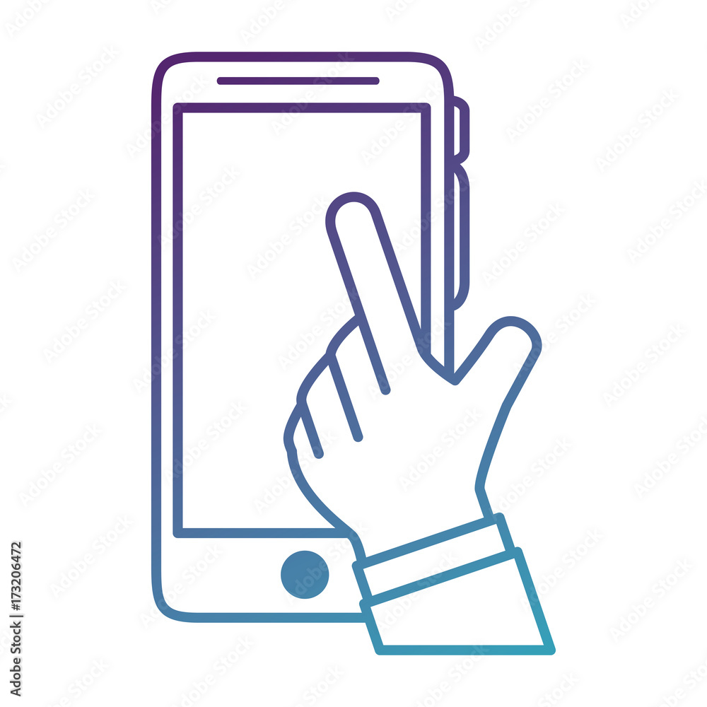 hand user with smartphone isolated icon hand user with smartphone isolated icon
