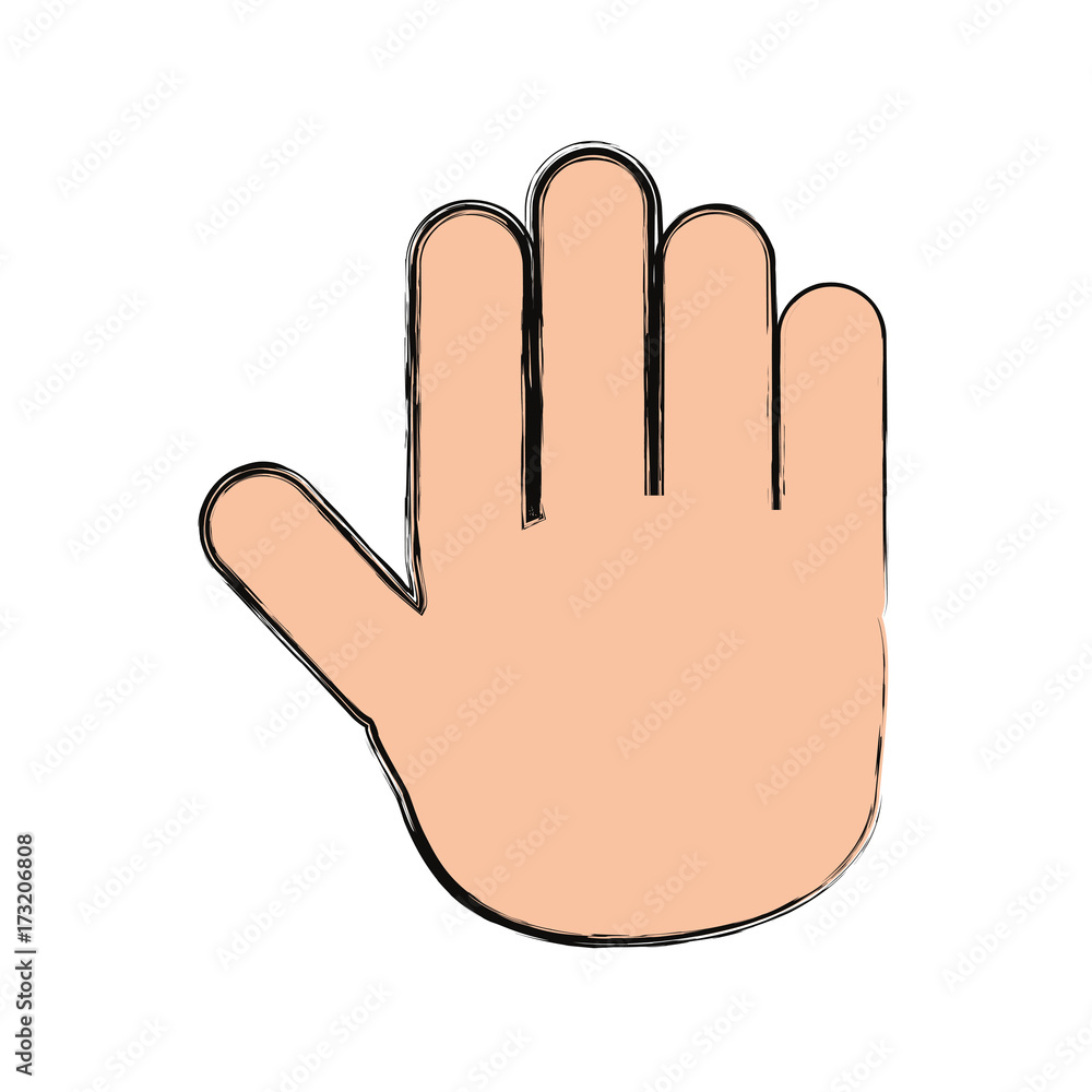 human hand icon over white background vector illustration human hand icon over white background vector illustration