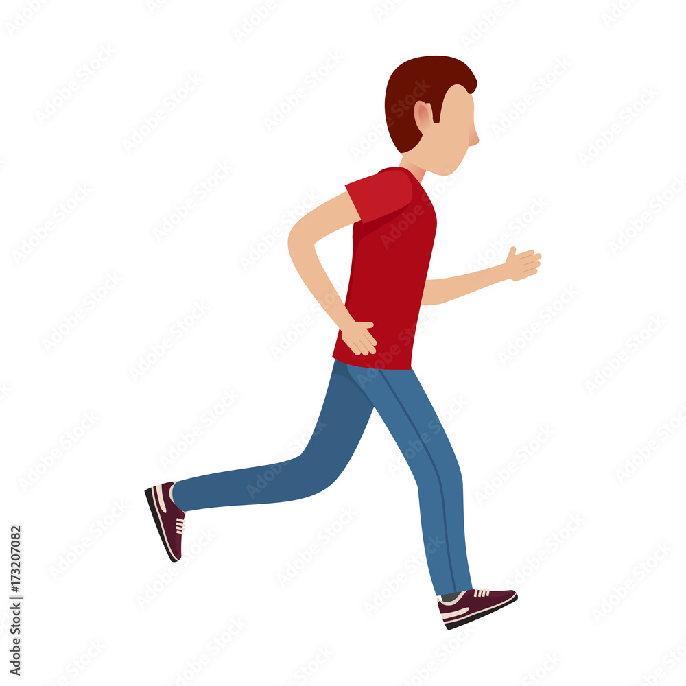 Cartoon Male Character In Motion Illustration Cartoon Male Character In Motion Illustration