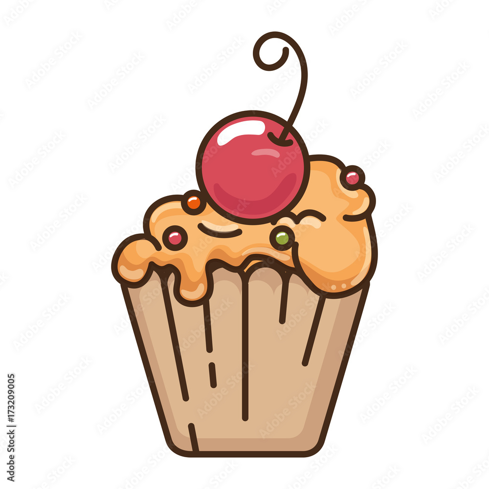 delicious cupcake with cherry