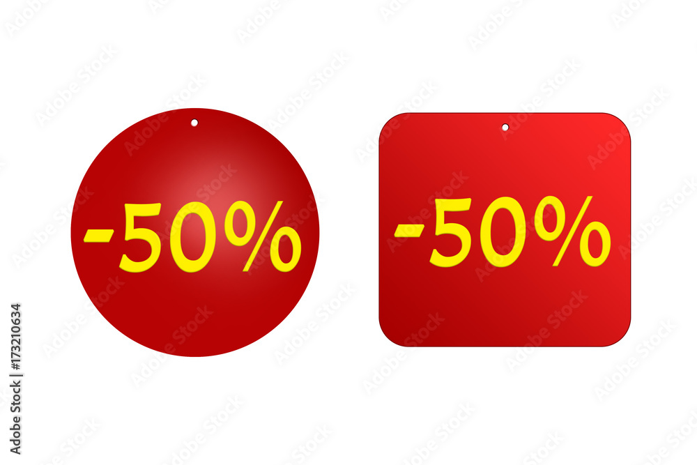 50 percent from red stickers on a white background. discounts and sales, holidays and education 50 percent from red stickers on a white background. discounts and sales, holidays and education