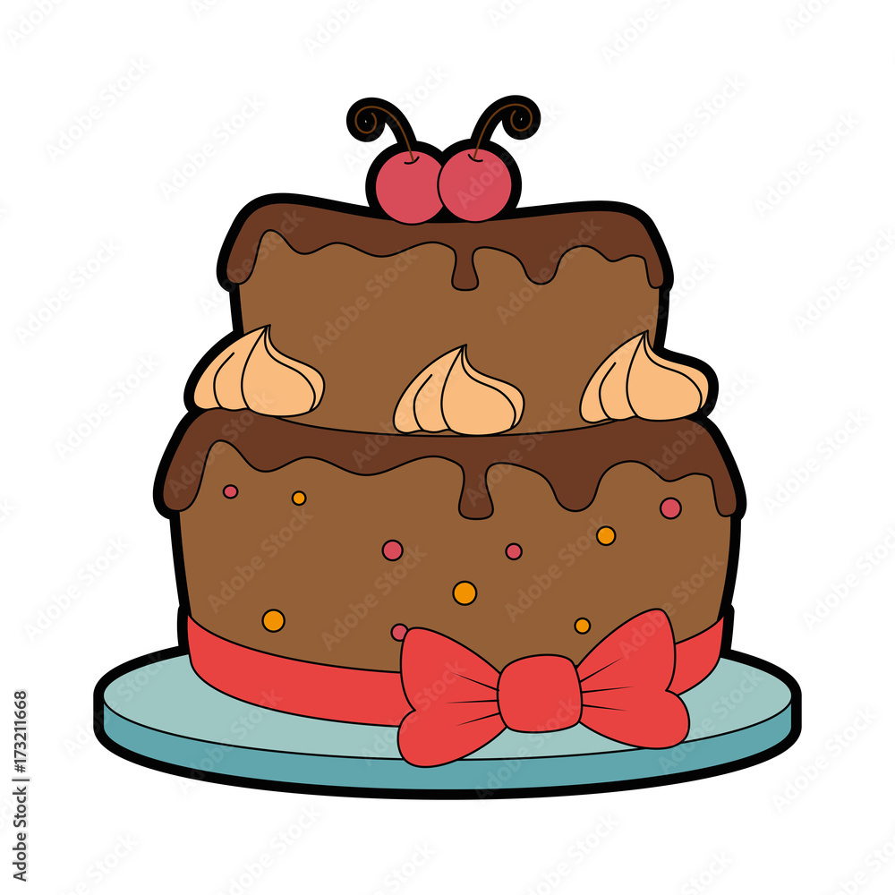 delicious cake with cherry delicious cake with cherry