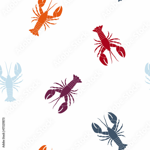 Seamless pattern with  lobster for your design