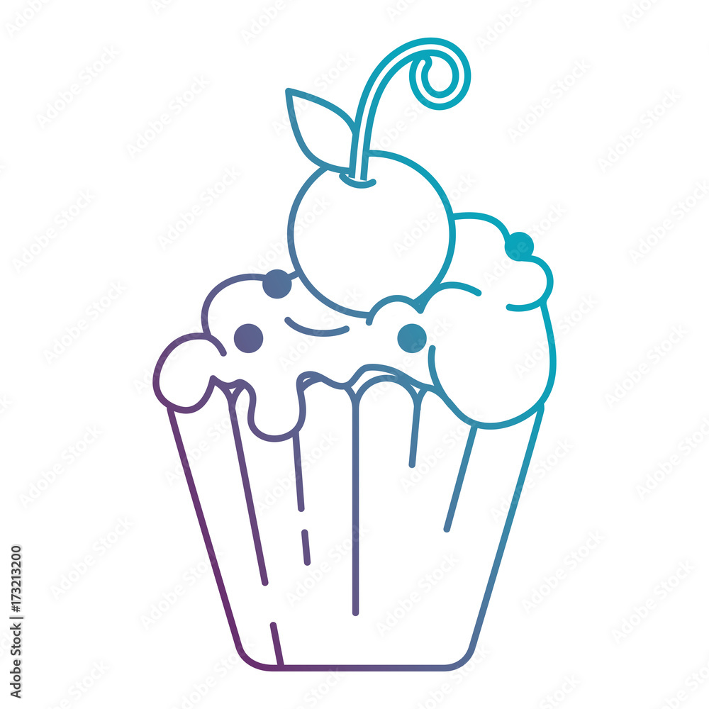 delicious cupcake with cherry vector illustration design delicious cupcake with cherry vector illustration design