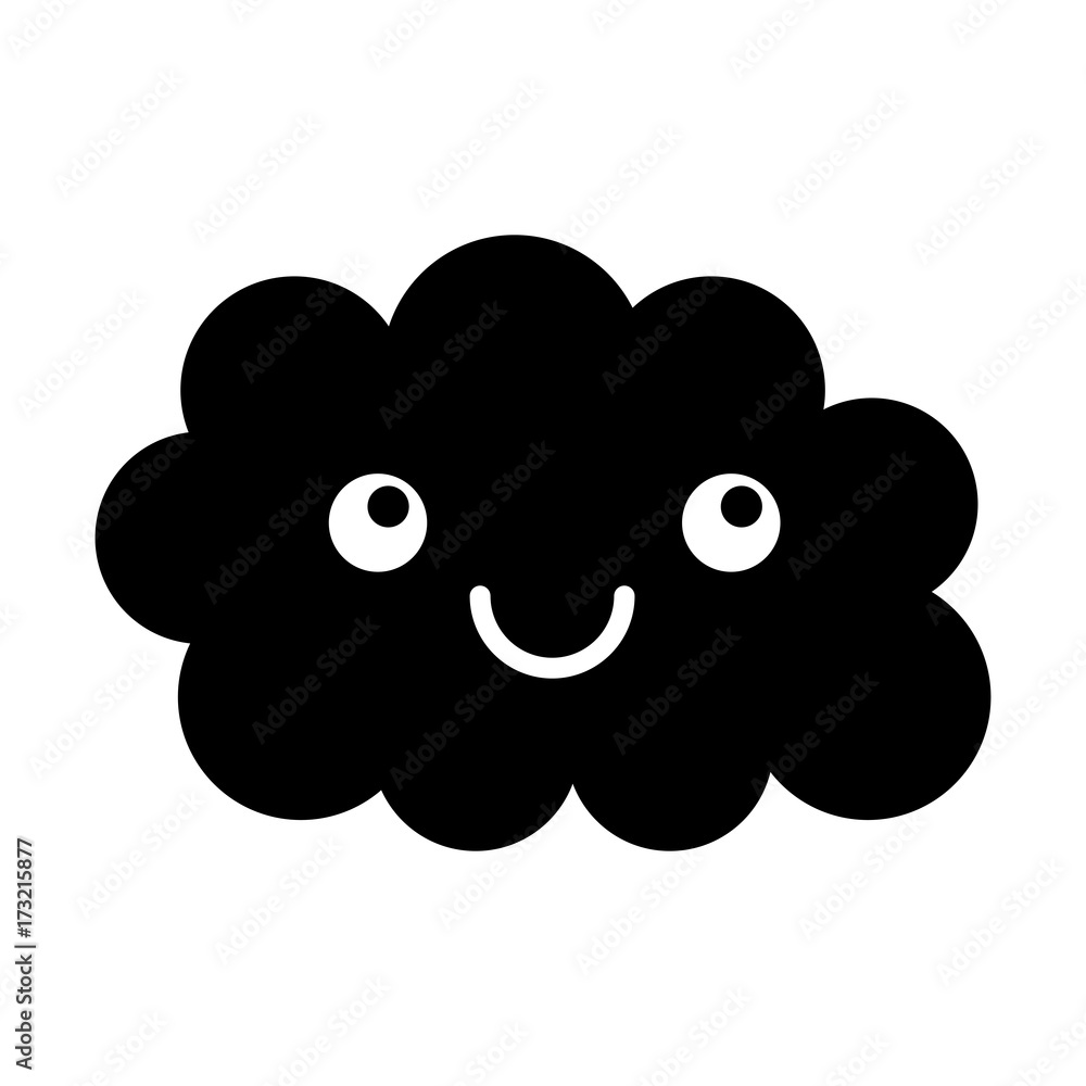 kawaii cloud funny cartoon decoration vector illustration kawaii cloud funny cartoon decoration vector illustration