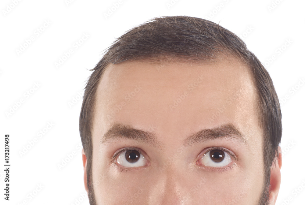 Obraz premium Man's head looking up