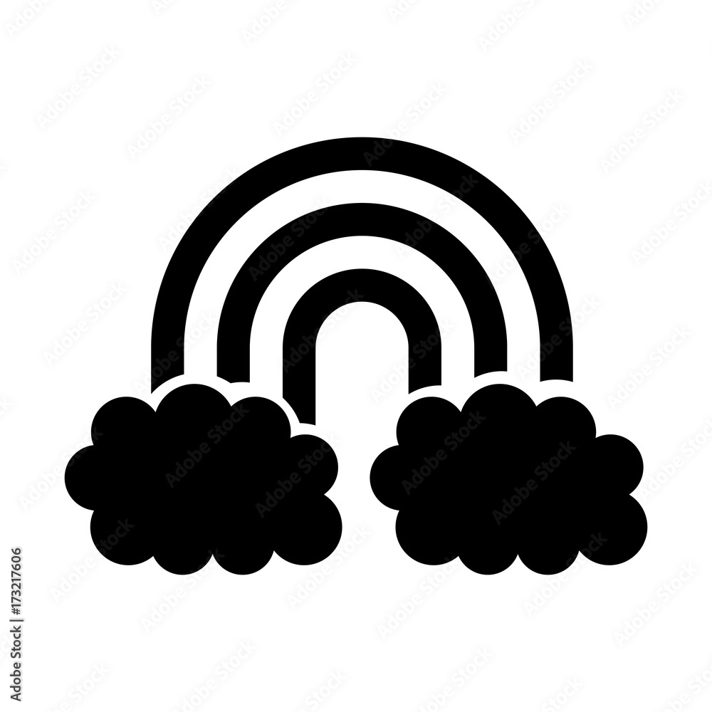 Obraz premium rainbow with clouds fantasy decoration dream vector illustration