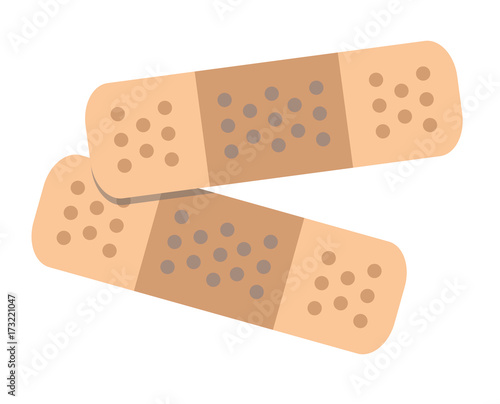Fotografia, Obraz Two Adhesive Bandages Flat Vector Illustration