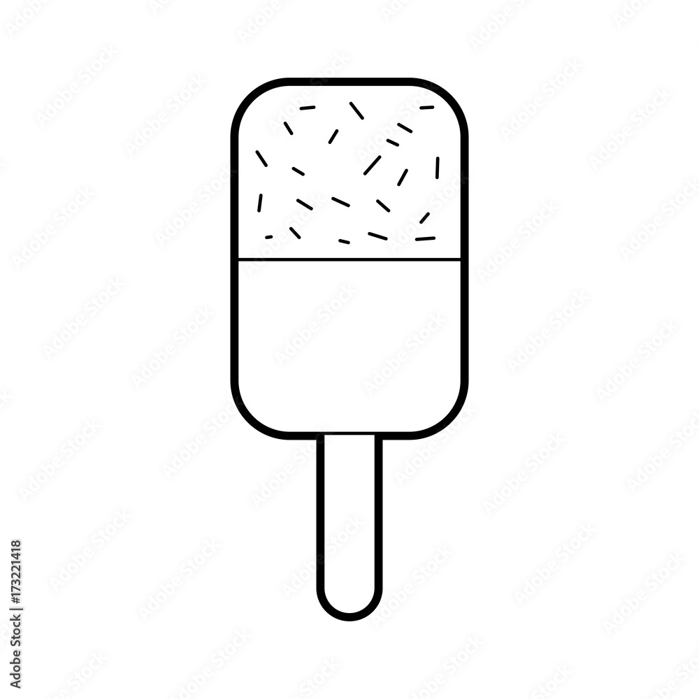 ice cream covered with chocolate on wooden stick vector illustration ice cream covered with chocolate on wooden stick vector illustration