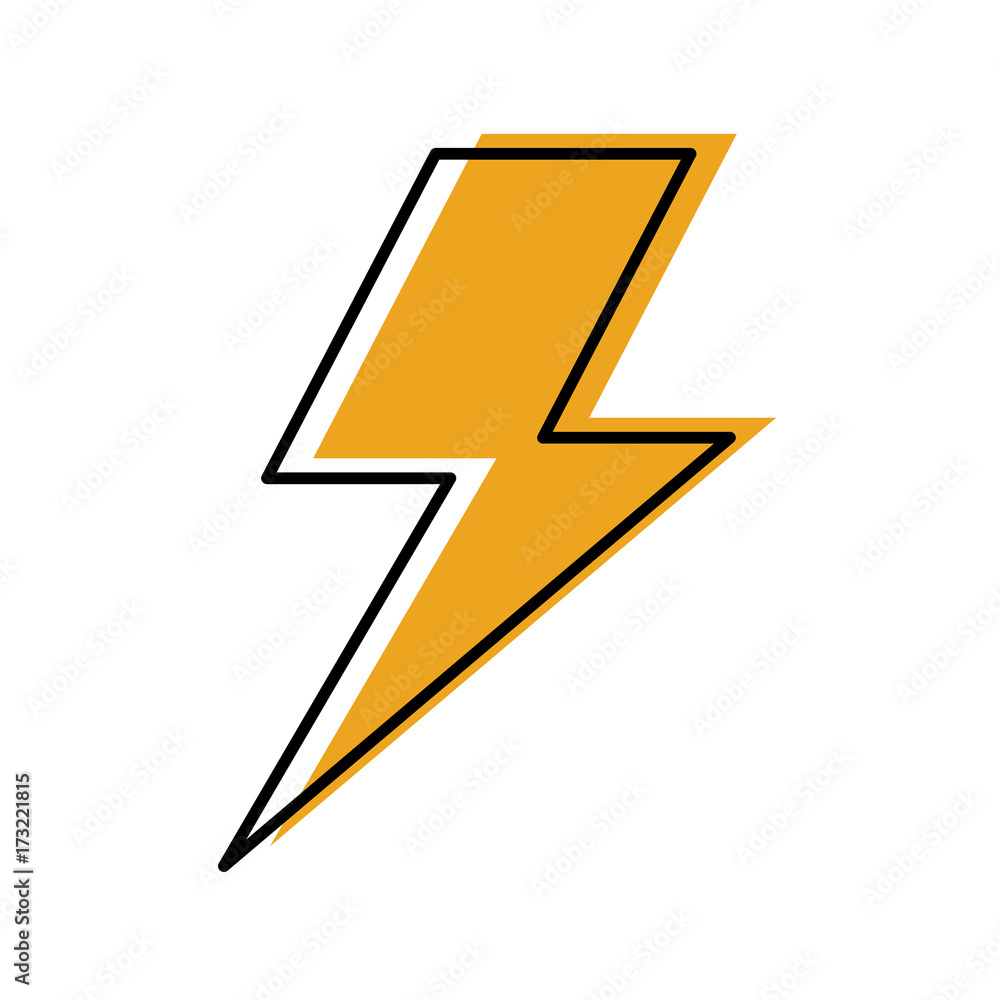 lightning bolt weather storm energy vector illustration - obrazy, fototapety, plakaty 