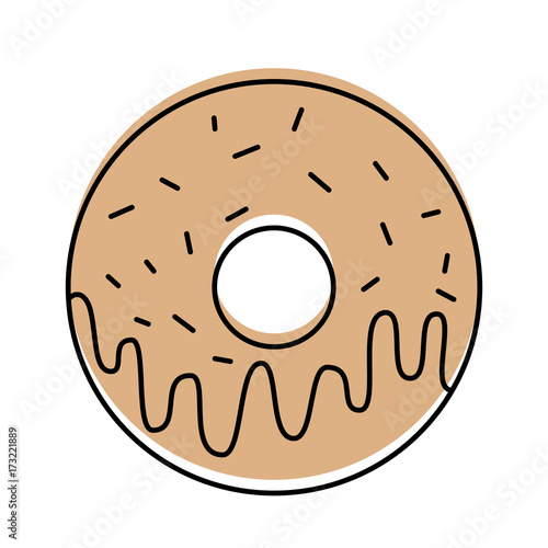 sweet donut dessert bakery food vector illustration