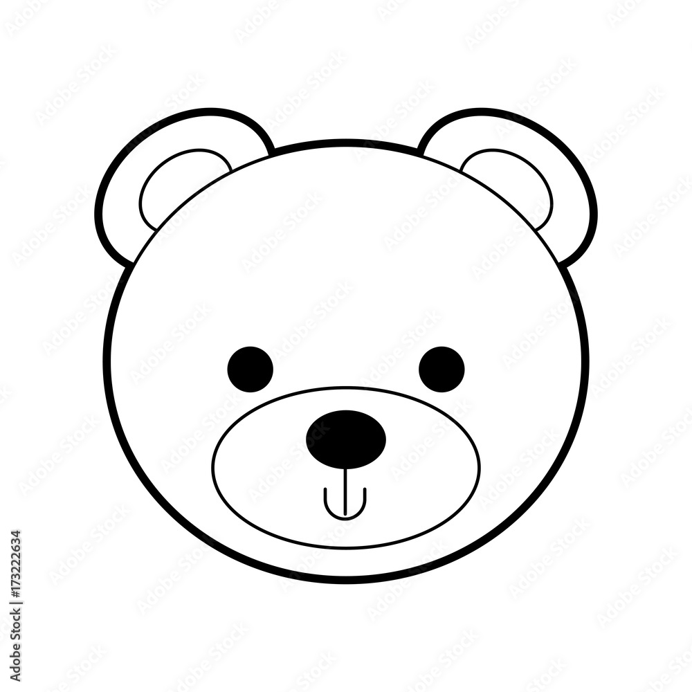 cute bear teddy face toy gift vector illustration cute bear teddy face toy gift vector illustration