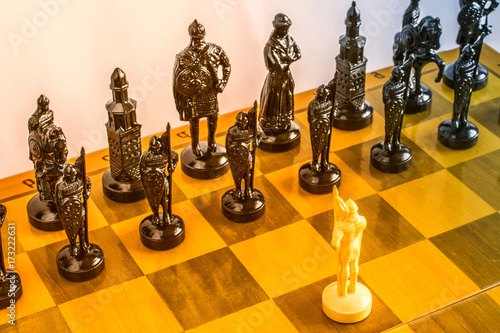 Chess on the board. photo