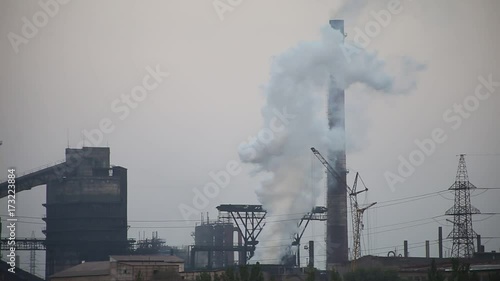 Wallpaper Mural photograph of a smoky metallurgical plant Torontodigital.ca