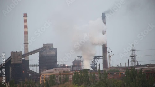 Wallpaper Mural photograph of a smoky metallurgical plant Torontodigital.ca