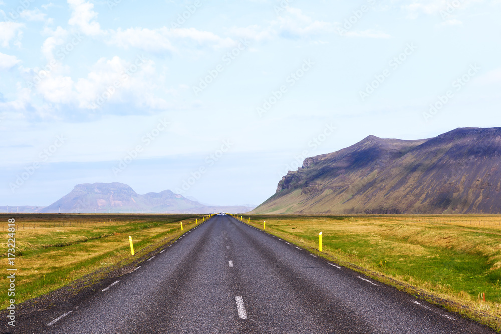 Typical Iceland landscape with road Typical Iceland landscape with road