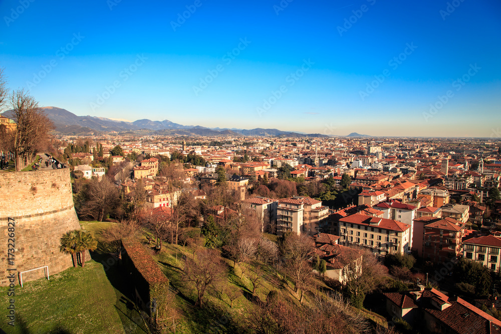 colorful sunset in Bergamo