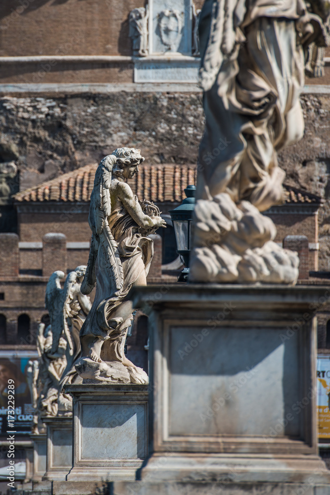 Angel statue from Castel Sant Angelo in Rome, Italy.