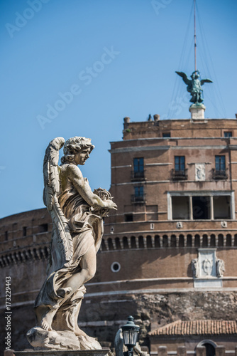 Angel statue from Castel Sant Angelo in Rome, Italy.