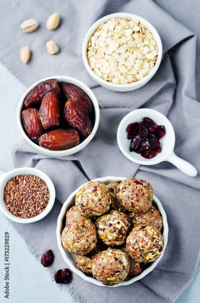 White chocolate pistachio dates oats flax seed raw balls White chocolate pistachio dates oats flax seed raw balls